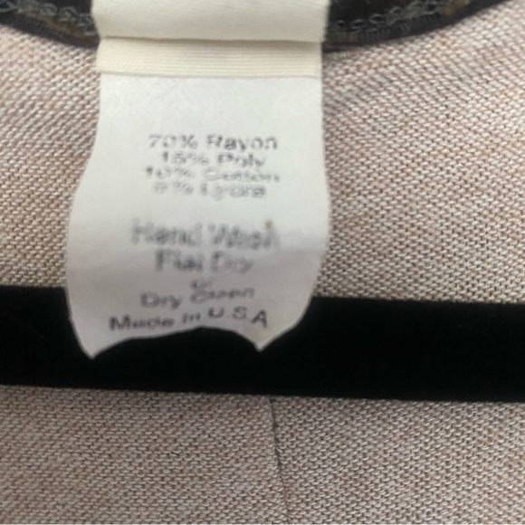 Anthropologie Magnolia LA Cream Blouse with Brown Lace & Velvet Accents Size M - Picture 7 of 14